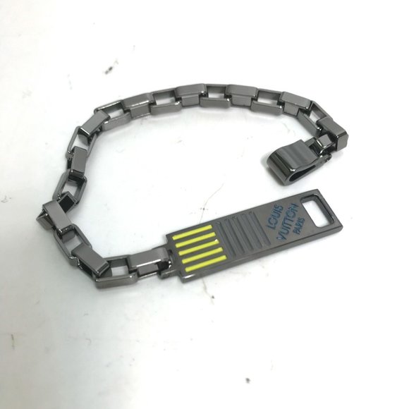 LOUIS VUITTON MP2226 Damier Colors Logo Chain Bracelet in Silver, Men's - Picture 3 of 9